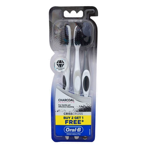 Oral-B Charcoal Sensitive Toothbrush - 3 Pieces (Extra Soft, Buy 2 Get 1)