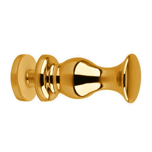 BRIXWELL K-COLSM-GP Colonial Glass Door Knob Single Mount 24K Gold