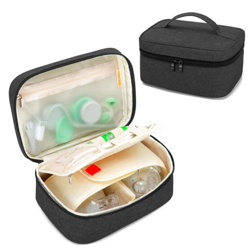 BAFASO Wearable Breast Pump Bag Compatible with Elvie and Momcozy Breast Pump, Case for Wearable Breast Pump and Extra Parts (Patent Pending), Black