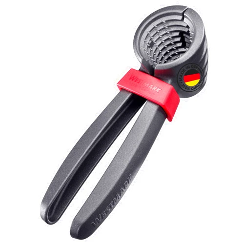 Westmark Nutsprofi - Heavy Duty Nutcracker for Walnuts, Brazil Nuts and Hazelnuts, Effortless Use, Includes Clip to Hold Tongs Together - Aluminium, Anthracite/Red