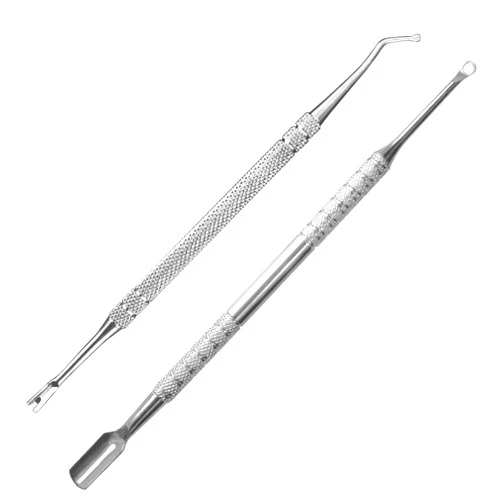 HIFAU Premium Stainless Steel Manicure Tools 2 Piece Set, Upgrade Gel Nail Polish Remove Tool & Cuticle Pusher, Cuticle Trimmer & Nail Lifter, Durable&Hygienic, For Women