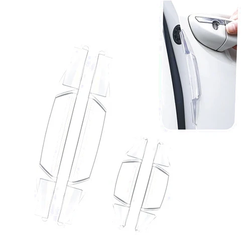 Prywog 4 PCS Car Door Anti-Collision Strips, Door Edge Protectors, Side Door Anti-Scratch Protection Strips, Universal for Most Cars (Transparent)