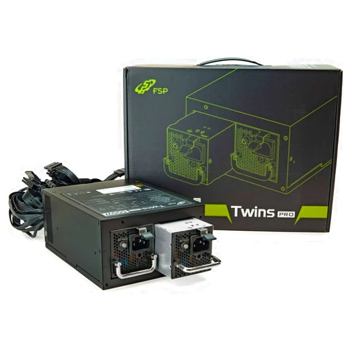 FSP Twins Pro ATX PS2 1+1 Dual Module 500W Efficiency Greater Than 90% Hot-swappable Redundant Digital Power Supply with Guardian Monitor Software (Twins Pro 500)