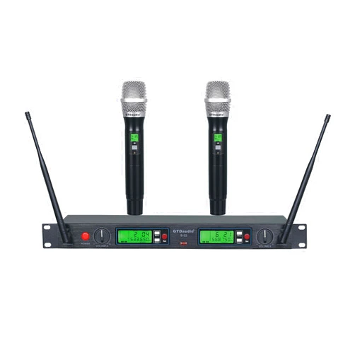 GTDaudio GTD Audio UHF 200 Selectable Frequency Channel Professional 2 Wireless Microphone Mic System 22H
