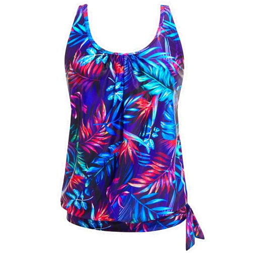 Yonique Womens Blouson Tankini Top Only Loose Fit Swim Top No Bottom Modest Swimsuit Top