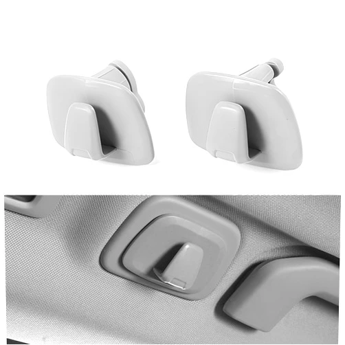 Fluher 2 PCS Car Roof Hook, ABS Interior Hanging Hanger Wallet Umbrella Hook Kit, Portable Plug-in Lock Buckle Design Assesories, Compatible with Volvo XC40 XC60 XC90 S60 S90 V60 V90 (Gray)