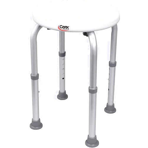 Carex Compact Shower Stool - Adjustable Height Bath Stool and Shower Seat - Aluminum Bath Seat That Supports 250lbs