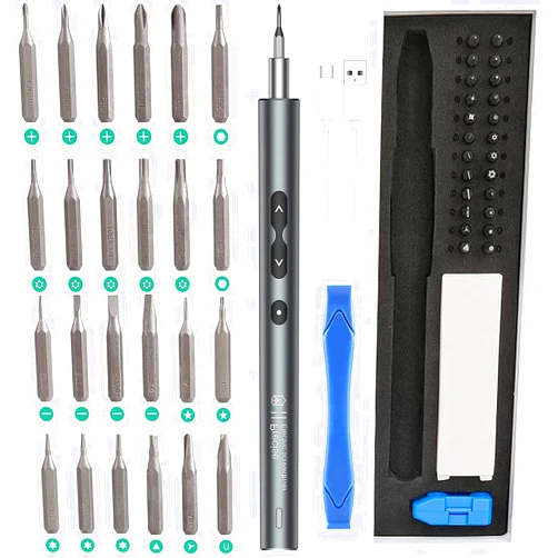 AMIR Electric Screwdriver 28-in-1 Cordless Mini Power Precision Screwdriver Set with 24 Bits, Rechargeable Repair Tool Kit for Phones Watch Laptops