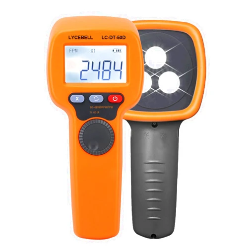 LYCEBELL Digital Handheld LED Stroboscope, Non-Contact 60~99999 RPM/Hz Strobe Light Timing Speedometer, Handheld Tachometer for HVAC Equipment,Gear, Rechargeable High Accuracy 0.001% Rotational Speed Analyzer