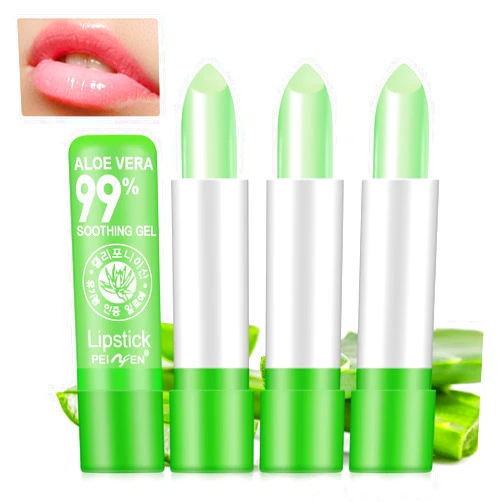 MISS OCEAN 3PCS Aloe Vera Lipstick,Aloe Vera Color Changing Lipstick,24H Long Lasting Nutritious Soothing Aloe Vera Lip Balm,Magic Moisturizer Temperature Color Change Aloe Vera Lip Gloss Lip Care Set for Women