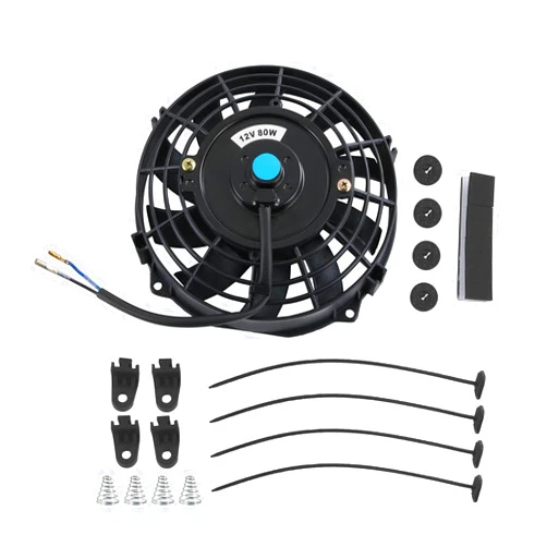 JDMSPEED New Universal 12V Slim Electric Radiator Cooling Fan Push Pull 7