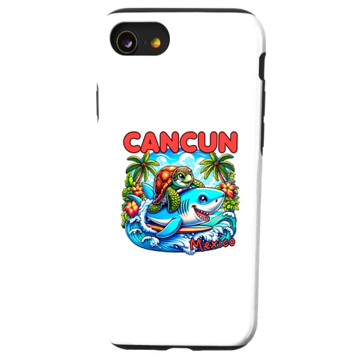 Cancun Mexico Rocks Vacation Apparel iPhone SE (2020) / 7 / 8 Cancun Mexico Beach Turtle and Shark Case
