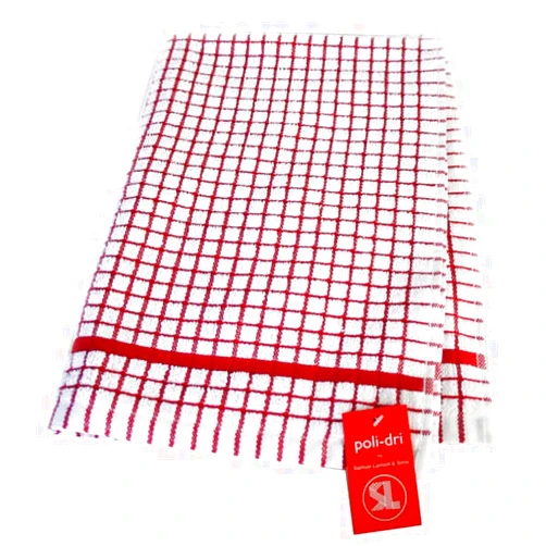 Samuel Lamont Poli Dri Tea Towels - Set of 3 100% Cotton 27.5 x 19 Inch (Red)