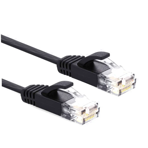 VOSGA Cat 6 Ethernet Kabel Zwart Flat Internet Netwerk LAN Patchkabel Netwerk Computer Kabel Cat6 High Speed Computer draad & Rj45 Connectors voor Router, Modem, PS, Xbox, Wachten 3M Zwart
