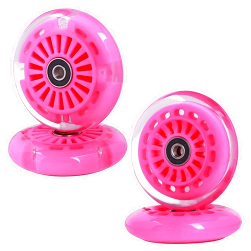 Gladeer 90mm Wiggle Car Polyurethane Replacement Wheels Set Upgrades for PlasmaCar Ride-on Toys Wiggle Car Replacement Wheels, 4-Pack (Pink)