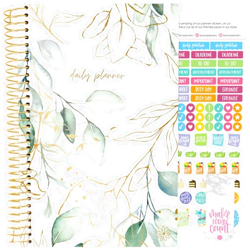 bloom daily planners UNDATED Calendar Year Day Planner - Passion/Goal Organizer - Monthly/Weekly Agenda Book with Tabs (January to December) - 5.5