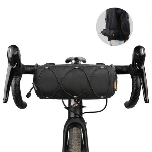 Rhinowalk Bike Handlebar Bag, Bicycle Front Bag Shoulder Bag Storage Bag with Shoulder Strap for Road Mountain Bike Cycling Travel