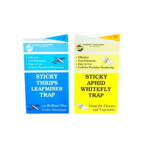 SeaBright Sticky Thrips Leafminer Traps (15 pcs) and Yellow Sticky Aphid Whitefly Traps (15pcs)
