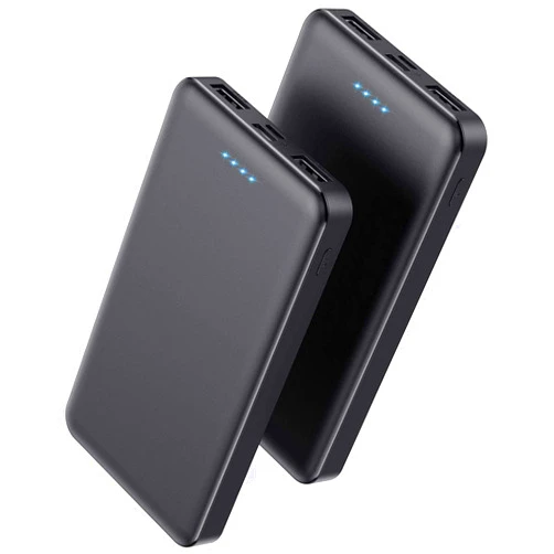 AONIMI Portable Charger Power Bank 10000mAh【2 Pack】Ultra Slim Portable Phone Charger with USB C Input & 2 Output Backup Charging External Battery Pack Compatible with iPhone 15/14/13/12/11,Android Phone etc