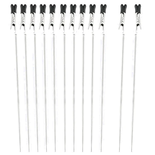 ZZLZX 12PCS Model Painting Alligator Clip Stick with Rubber Tips Modeling Tools,Metal Wire Clamps Long-Tailed Clasp for Hobby Modeling DIY Card Photo Memo, Alligator Clamp