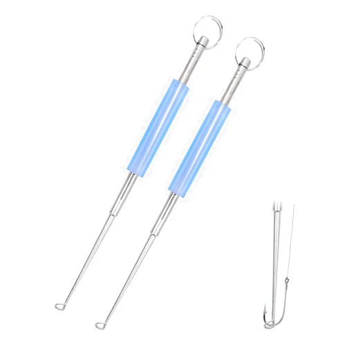 Medsuo 2pcs Stainless Steel Fishing Unhooking Disgorgers Portable Fishing Hook Remover Tools Fishing Supplies for Lake Fishing River Fishing Sea Fishing