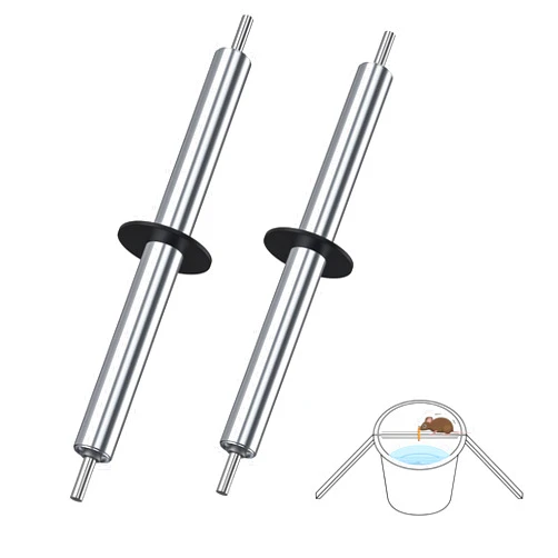 Wanqueen 2 Pack Rolling Log Mouse Trap, Humane Live Mouse Trap Bucket, Rat Traps for House, Auto Release Catch No See Kill Trap for Mice and Rats