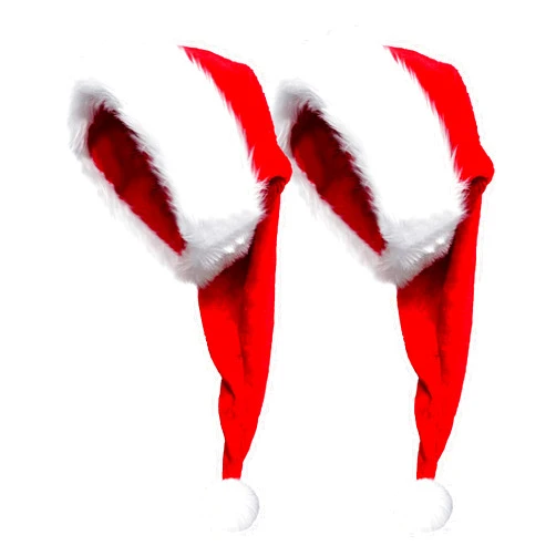 Donetuer 2 Pack Long Santa Hat for Adult Red Christmas Hats Xmax Holiday Hats for Party, Fluffy Plush Santa Claus Hats