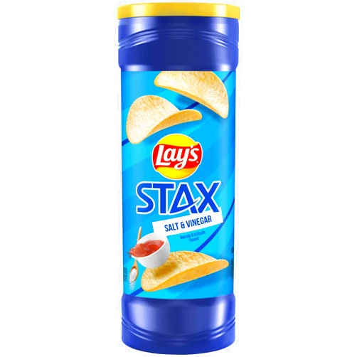 Lay's Stax Salt & Vinegar Flavored Potato Crisps Canister, 5.5 Ounce