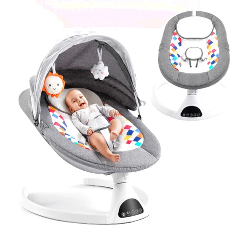 Soobaby Baby Swing for Infants,Electric Bouncer for Babies,Portable Swing for Baby Boy Girl,Indoor Baby Rocker with 5 Sway Speeds,Music and Bluetooth