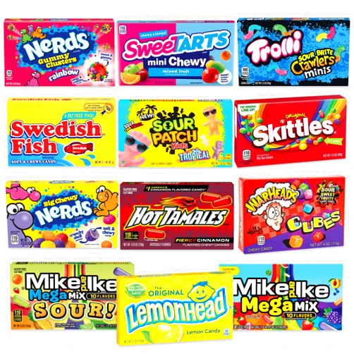 Snackivore Movie Theater Candy Box Variety 12 Pack. Movie Candy