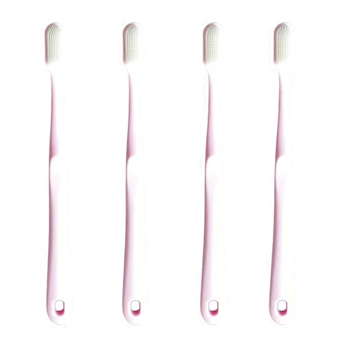 Generic Toothbrush with Ultra-Fine Soft Nano Bristles for Sensitive Teeth and Gums Protection, Suitable for Dental Braces and Gum Concavities, Pink (4 Pack)