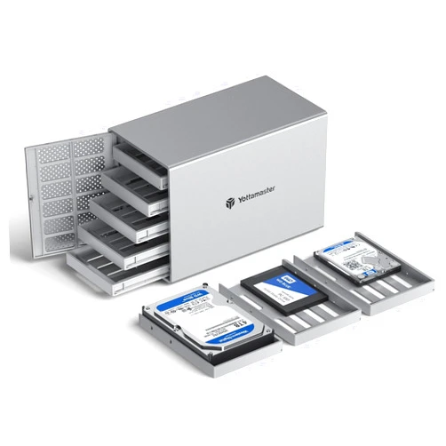 Yottamaster 5 Bay External Hard Drive Enclosure, Aluminum USB C 3.5