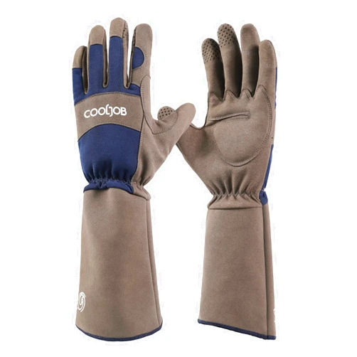 COOLJOB Thorn Proof Rose Pruning Garden Gloves for Men, Long Sleeve Padded Yard Work Gloves for Thorny Bush, Blackberry, Cactus, Heavy Duty/Puncture Resistant/Machine Washable, Large, Navy