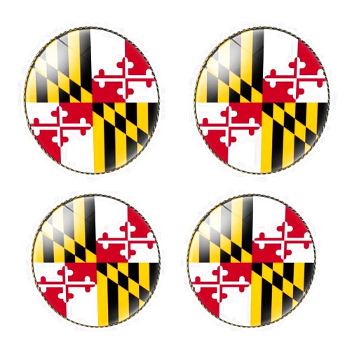 Vpisun 4 Pcs America US Maryland Flag Pin Round 1 Inch, Patriotic Pin Accessories for Men/Women,Lapel Pins party Gifts, Hat Suit Pride Decorations,Maryland State Flag Brooch AccessoriesAccessories Party Favors, Suitable for children and adults