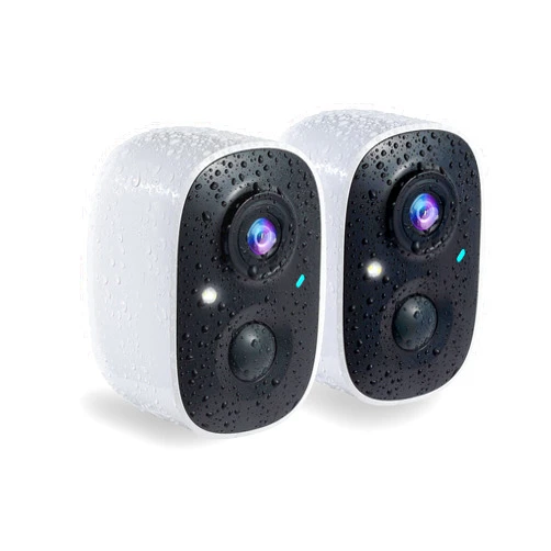 GMK Security Cameras Wireless Outdoor, 1080P Color Night Vision AI Motion Detection 2-Way Talk Battery Powered WiFi Home Indoor Camera IP65 Weatherproof Spotlight Siren Alarm Cloud/SD Storage 2-Pack