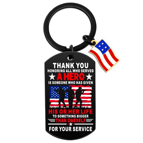 Isiyu Veterans Day Thank You for Your Service for Women Men Military Appreciation Retirement Keychain Gifts for Veteran Soldiers Army Challenge Key Chains Gift for Veterans Service in United States Navy