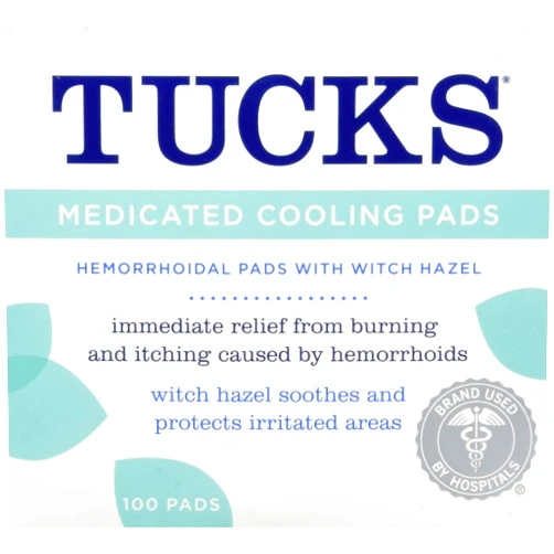 TUCKS Medicated Cooling Pads 100 Each (Pack of 2)