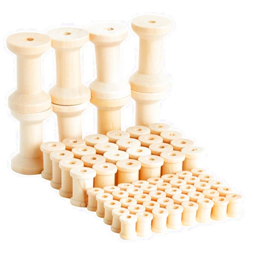 Bright Creations Empty Wooden Spools for Crafts in 3 Sizes (72 Pack)