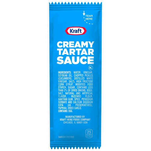 Kraft Creamy Tartar Sauce Packet Single Serve Packet (0.44 oz Packets, Pack of 200)