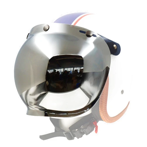 Hot Rides Universal Motorcycle Helmet Lens Visor Wind Shield (Bubble/Chrome)