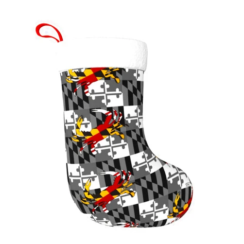 CUTEDWARF Maryland State Flag Crab Christmas Stocking Xmas Holiday Ornaments Fireplace Hanging Sock 18 Inches Stockings