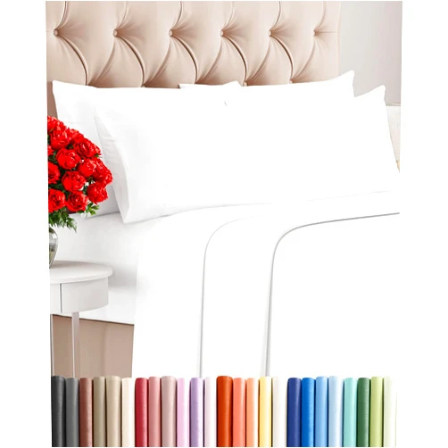 CGK Unlimited Queen 6 Piece Sheet Set - Comfy, Breathable & Cooling - Hotel Luxury Bedding for Women, Men, Kids, Teens and Children - 1 Flat & 1 Fitted Sheet & 4 Pillowcases w/ Deep Pockets - Wrinkle Free - White