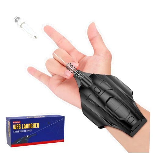 OVERFUN Web Launcher String Shooters Toy Upgrade 2.0, Cool Gadgets Spider Real Silk Superhero Role-Play Cool Stuff Fun Toys Great for Men and Teens (Black)