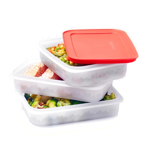 Tupperware Brand Freezer Mates Plus Stackables Set - Includes 1 Lid & 3 Food Storage Containers - Airtight, Dishwasher Safe & BPA Free