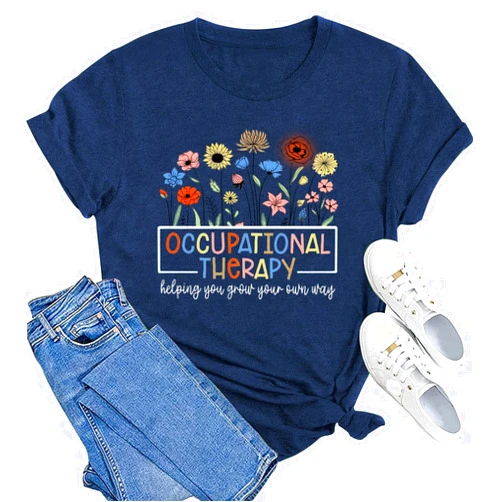 MAIHUN Occupational Therapy Shirt for Women Occupational Therapist Tshirt OT Month Gift Tee Top