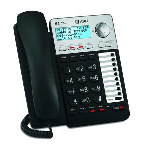 AT&T ML17929 2-Line Corded Telephone, Black
