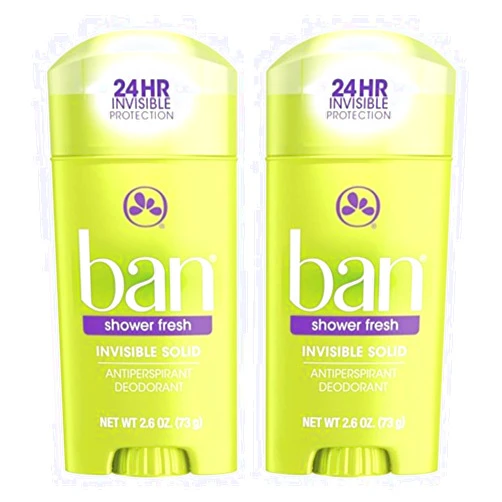 Ban Deodorant 2.6 Ounce Invisible Solid Shower Fresh (76ml) (2 Pack)