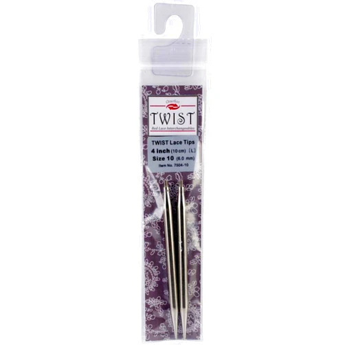 ChiaoGoo Needle Tips 4 inch (10cm) for Twist Red Lace Interchangeable Set Size US 2 (2.75mm) 7504-2