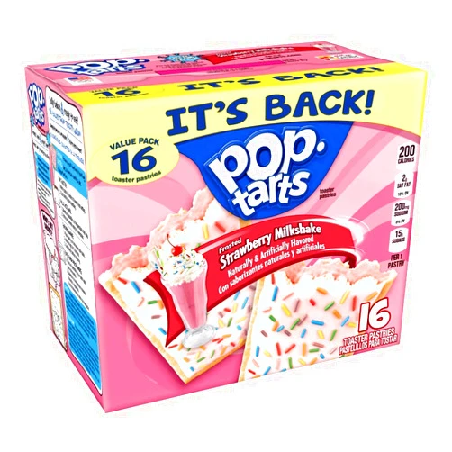 Pop-Tarts Kellogg’s Pop-Tarts Breakfast Toaster Pastries, Frosted Strawberry Milkshake, 28.2 oz, Value Pack (16 Count)