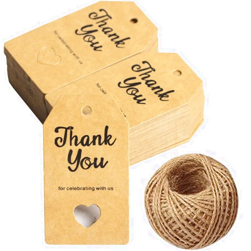 OUMEIDY Thank You Tags, 100pcs 2.8
